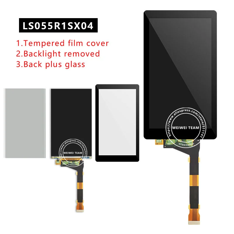 Wisecoco LS055R1SX04 для Photon Wanhao D7 светильник-отверждение 3d принтер ЖК-дисплей+ Защитная пленка+ стекло KLD 1260 1268 ЖК-экран s