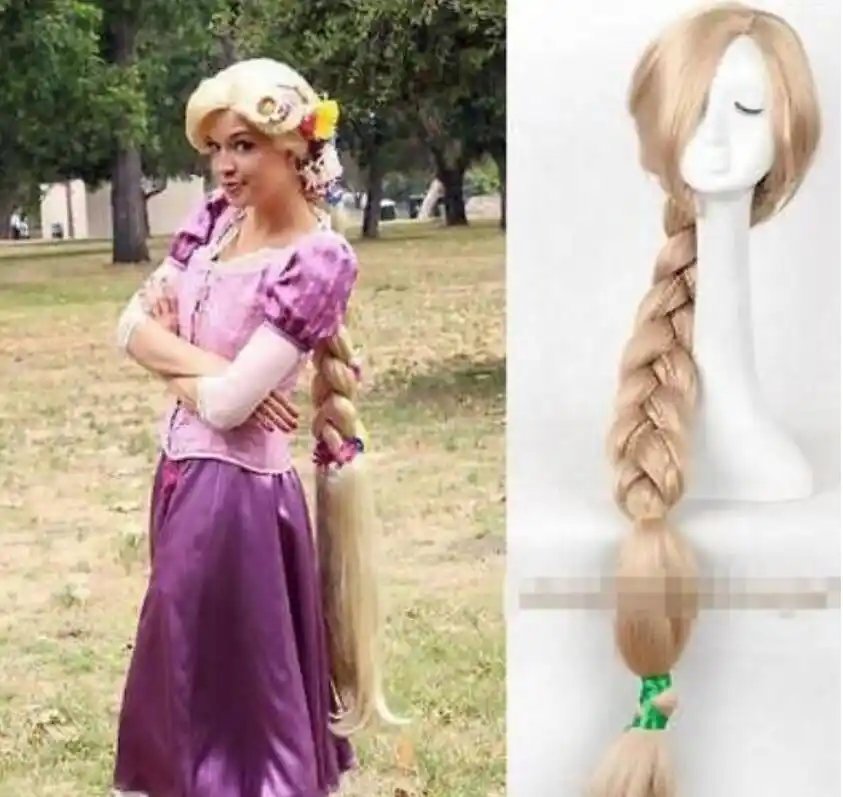 fantasia rapunzel com trança