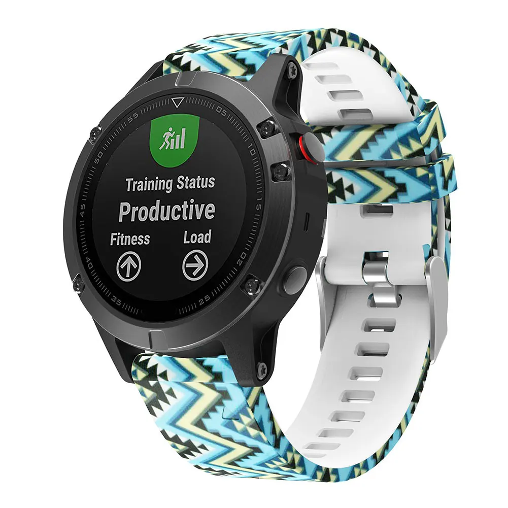 Напечатанный 22 мм быстрый релиз ремешок для Garmin Fenix5 ремень Цветной силиконовый браслет ремешок для Garmin Forerunner 945 Band