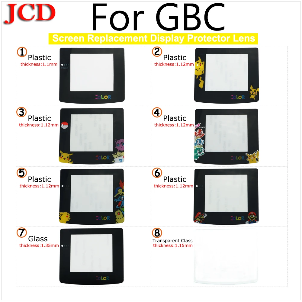 JCD новая пластиковая стеклянная линза для экрана GBC Gameboy цветная Защитная пленка