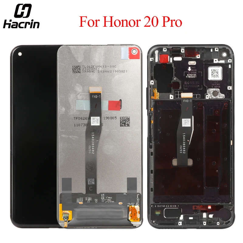 

LCD Display For Huawei Honor 20 Pro Touch Screen With Middle Frame Assembly Digitizer for Honor 20 Pro LCD Screen Replacement