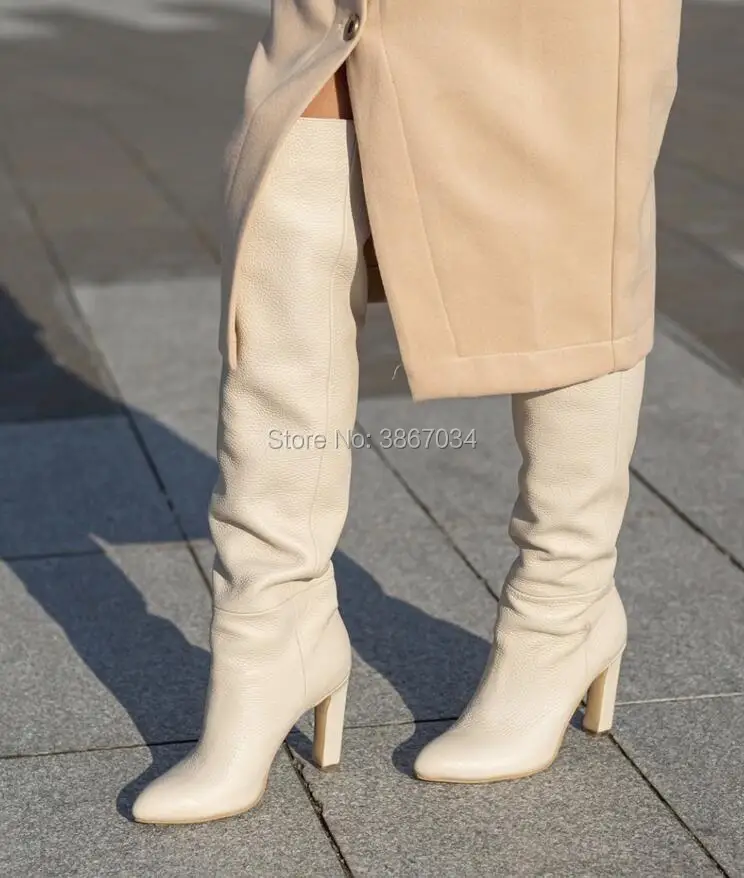 winter white knee high boots