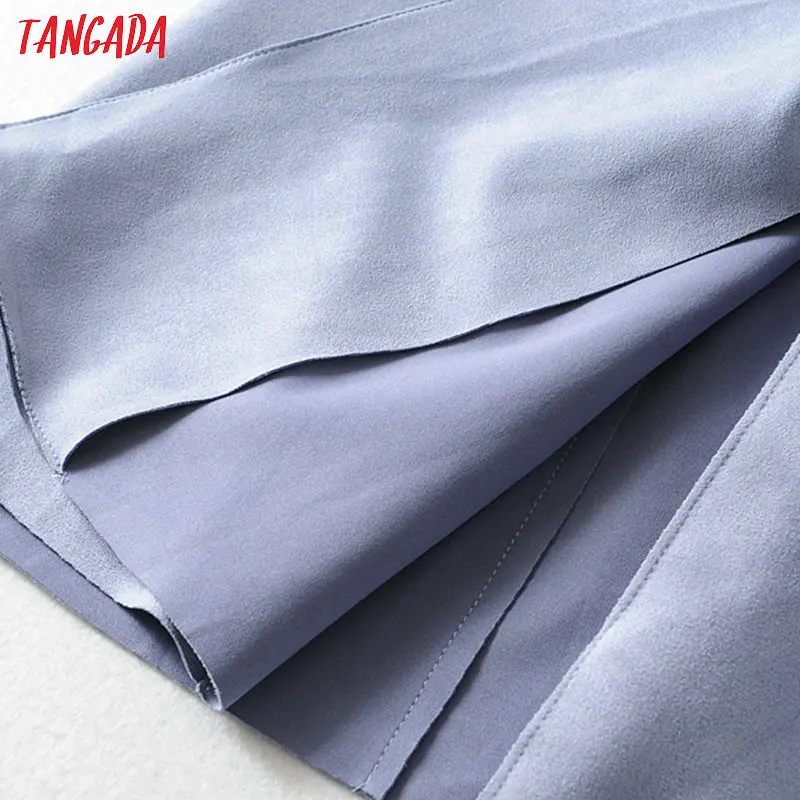 Tangada, женский элегантный длинный плащ из искусственной замши, с карманами,, Осень-зима, для офиса, для девушек, для работы, ветровка, JA01