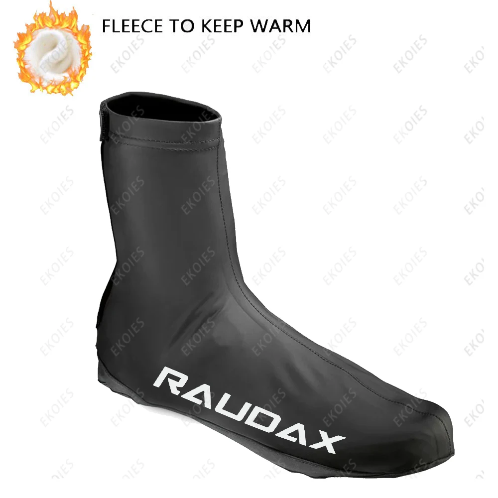 Raudax-Thermal fleece cycling shoe cover outdoor riding shoe cover MTB bike overshoes warm winter bicycle shoe covers