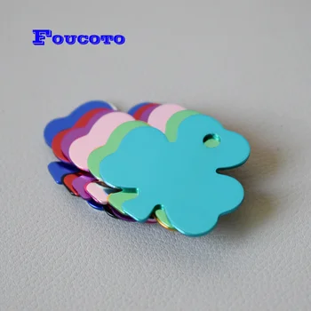 

200pcs Aluminum pet tag lucky grass pendant name phone number dog ID tag cat collar accessories blank ID tags for dogs supplies