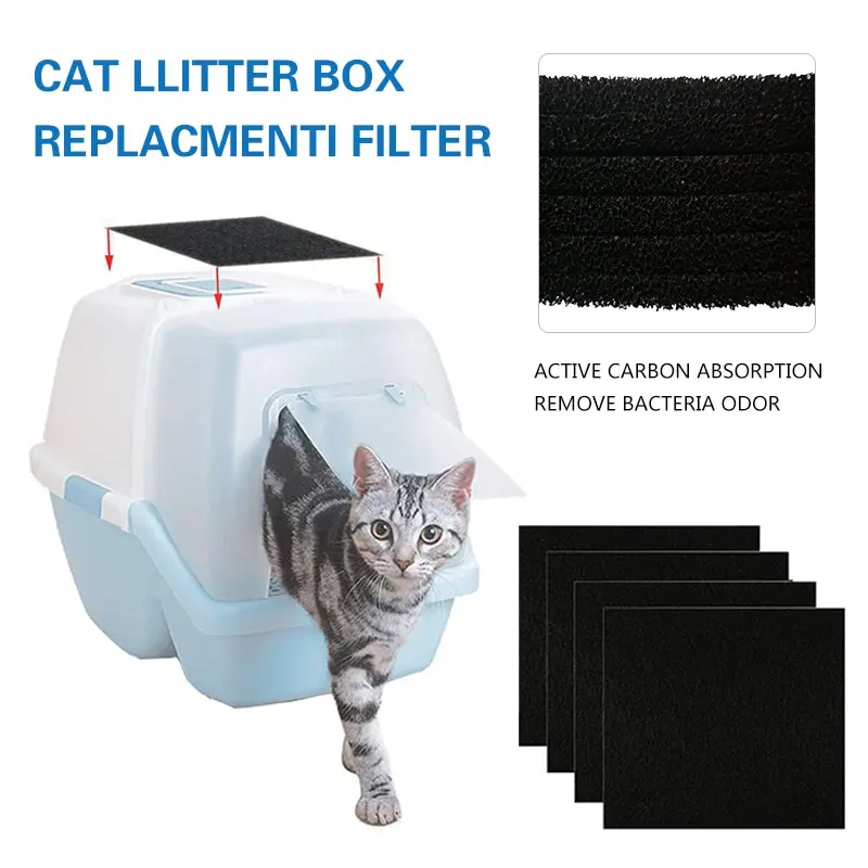 Portable Cat Litter Box Filter Activated Carbon Deodorizing Pad Carbon Pack Deodorant Charcoal Filters For Pet Toilet Trash Box