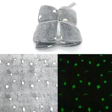 Светящееся Одеяло Звезда Луна Кемпинг Ночь светящееся одеяло Рождественский подарок на день рождения супер мягкое пушистое плюшевое шерстяное украшение звезды луна