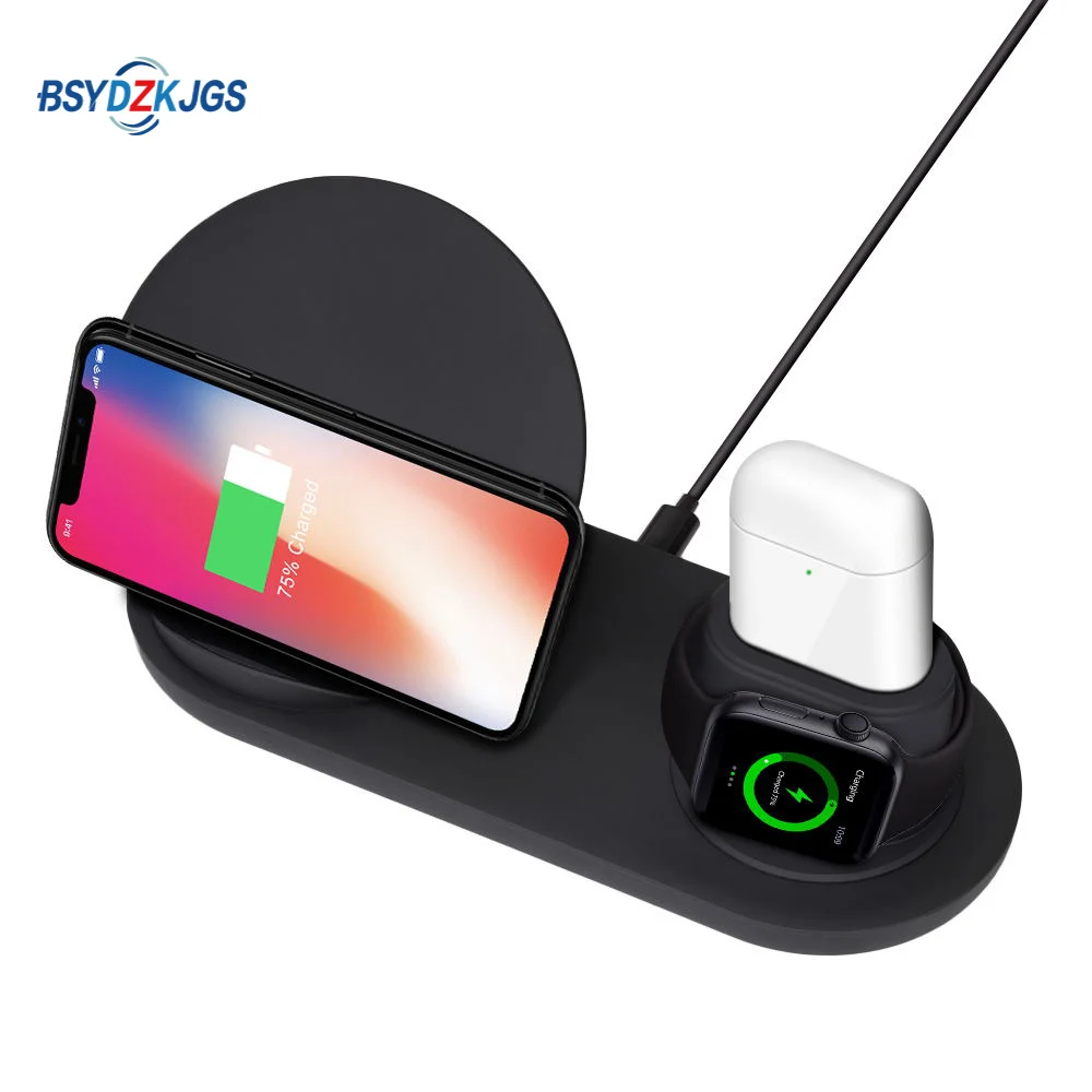 

Wireless Charger Stand for iPhone AirPods Apple Watch, Charge Dock Station Charger for Apple Watch Series 4/3/2/1 iPhone XR XS M