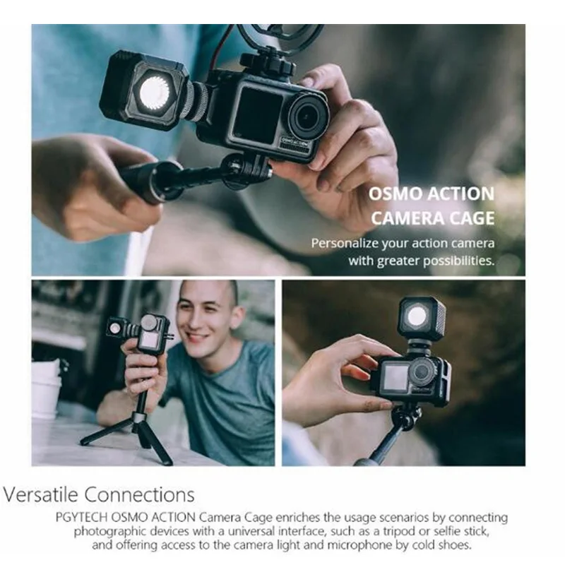 PGYTECH Vlog съемка Набор для DJI OSMO Action-PGYTECH чехол для переноски OSMO Action camera Cage расширение полюса штатив бленда объектива
