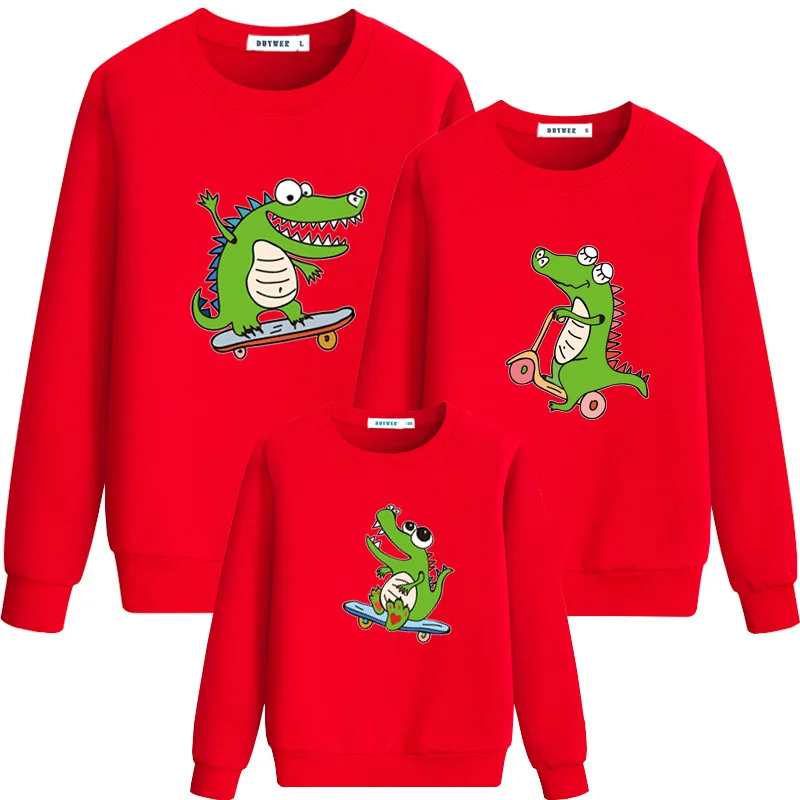 Одежда для всей семьи; одежда для папы, мамы, детей, папы, мамы, дочки и сына; Рождественский хлопковый свитер с динозавром; Семейные комплекты; CL130