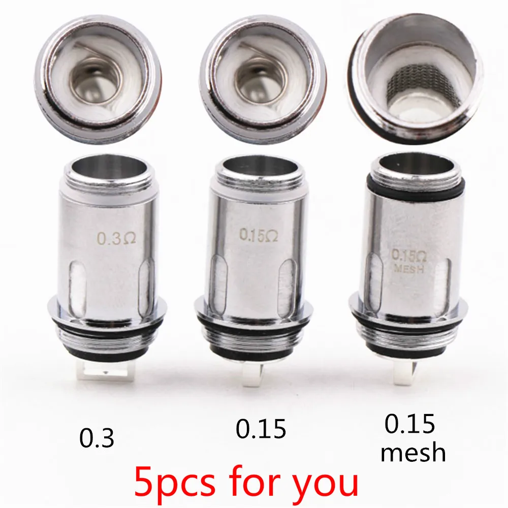 

clrane Replacement Coil 0.15ohm mesh 0.3ohm NiCr Material Core For Vape Pen 22 Atomizer Head E-Cigarette Coils 5pcs