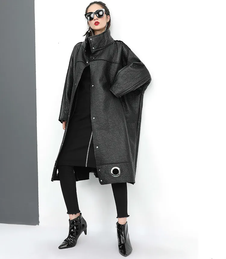 Max LuLu Fashion Korean Ladies Punk Winter Streetwear Women Long Faux Leather Jackets Casual Warm Fur Clothes Oversized Pu Coats