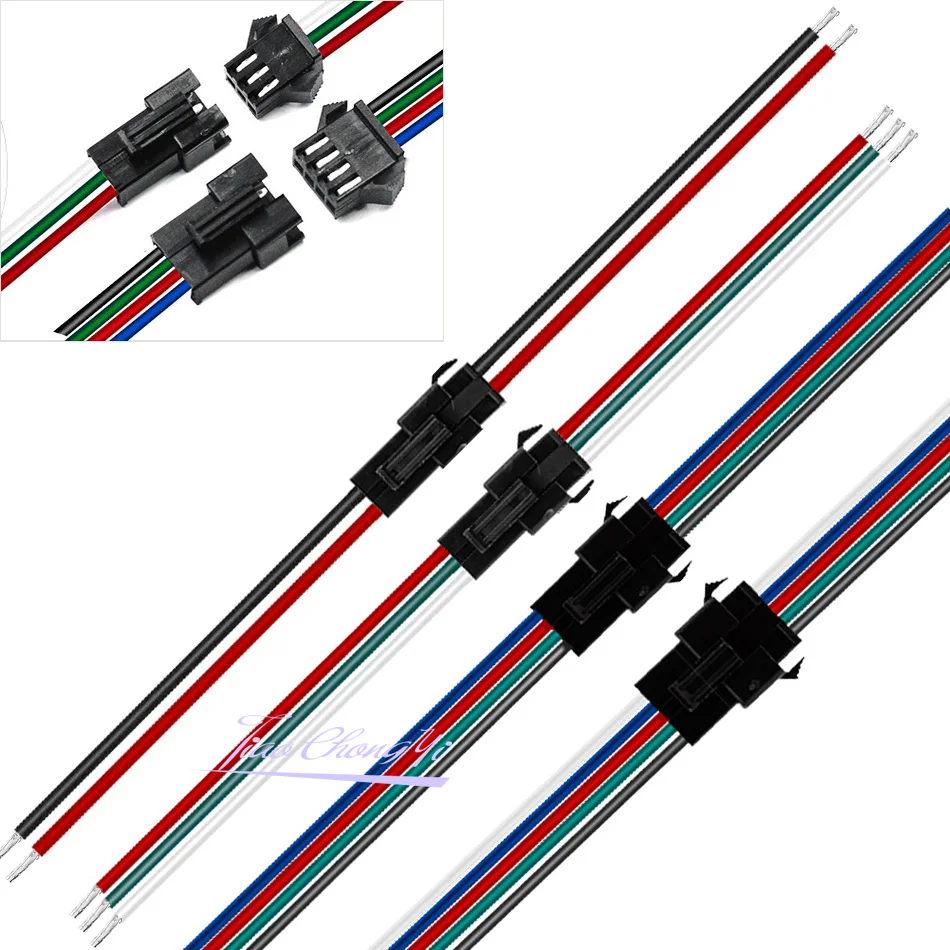 10 пар 2/3/4/5 контактов SM JST разъем штекер и гнездо для 5050/3528 WS2812B/WS2811/WS2813/WS2815 RGB RGBW