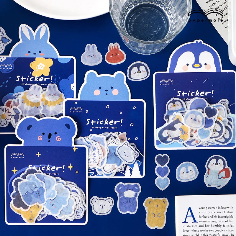 JIANWU 40sheets Animals Embrace The Earth Series Stickers Cartoon Cute Washi Sticker DIY Diary Decor Stickers School Supplies afbeelding