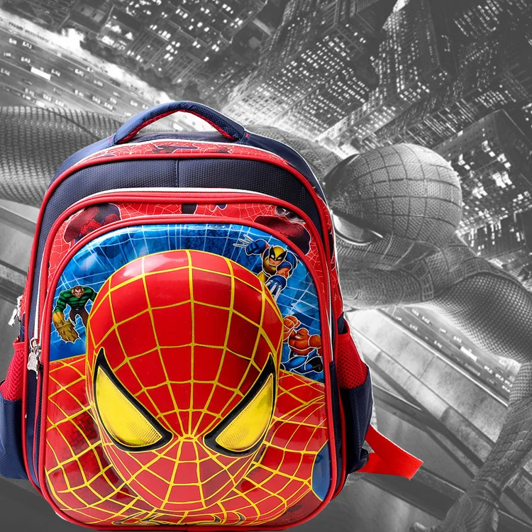 

Spider-Man School Bag Young STUDENT'S 1-3-5 Grade 6-12 a Year of Age BOY'S GIRL'S Spine-Superman Children Backpack