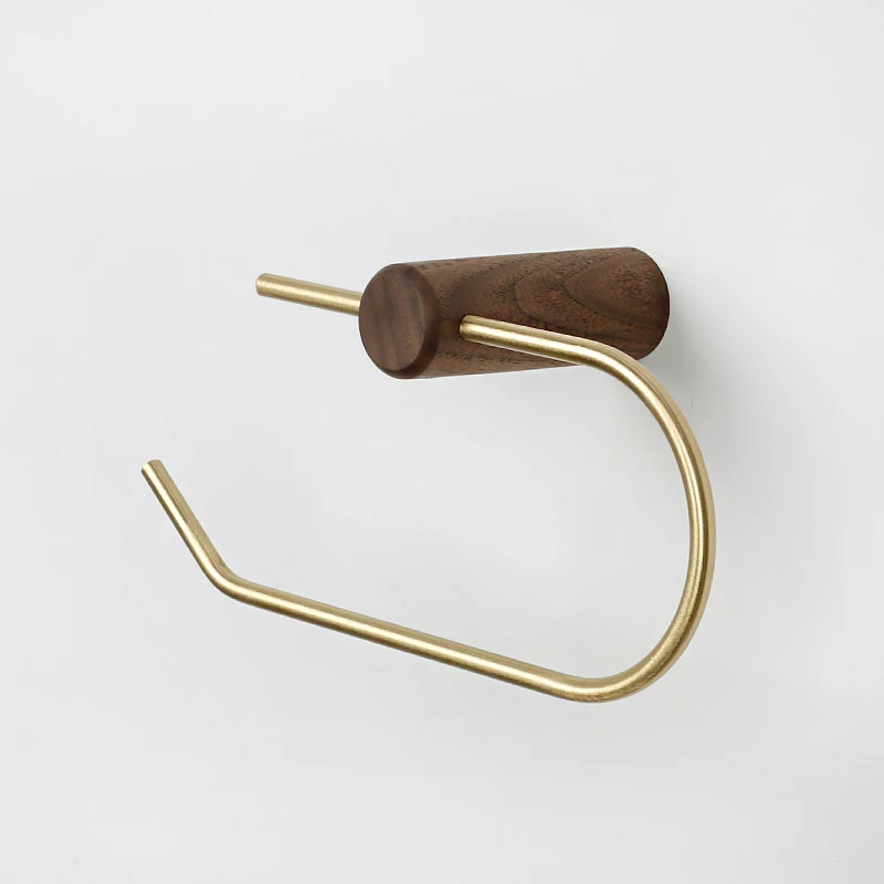 

Держатели для рулонов туалетной бумаги из черного ореха, Буковый держатель, подставка-органайзер, Минималистичная твердая древесина, латун...