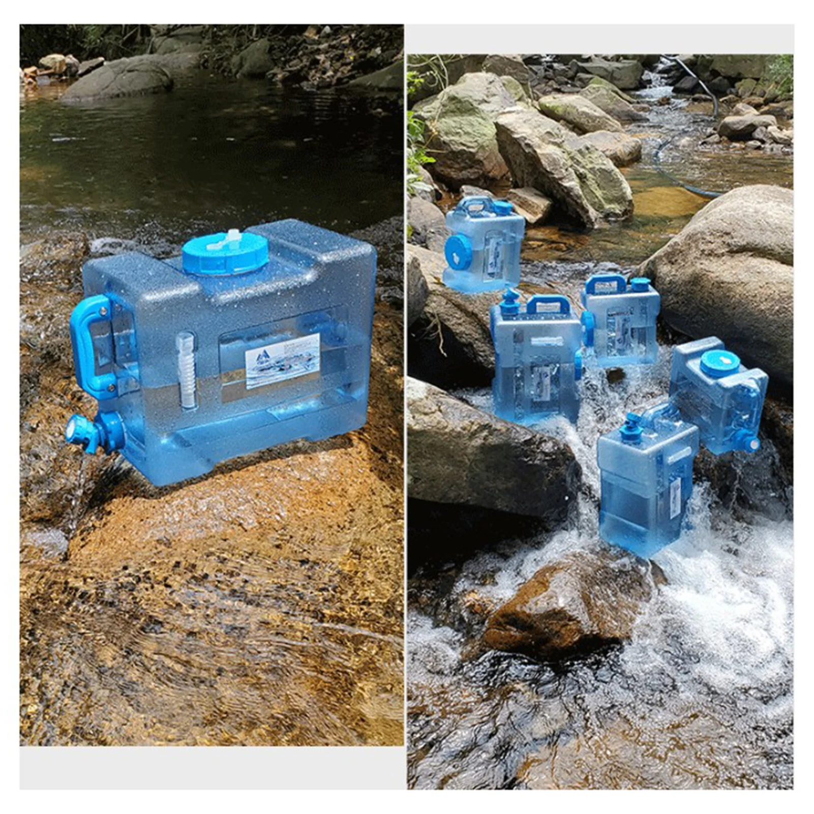 Bidon D'eau Potable 12L Ou 18L Avec Robinet - Réservoir En PC Bleu, Idéal Camping Et Stockage