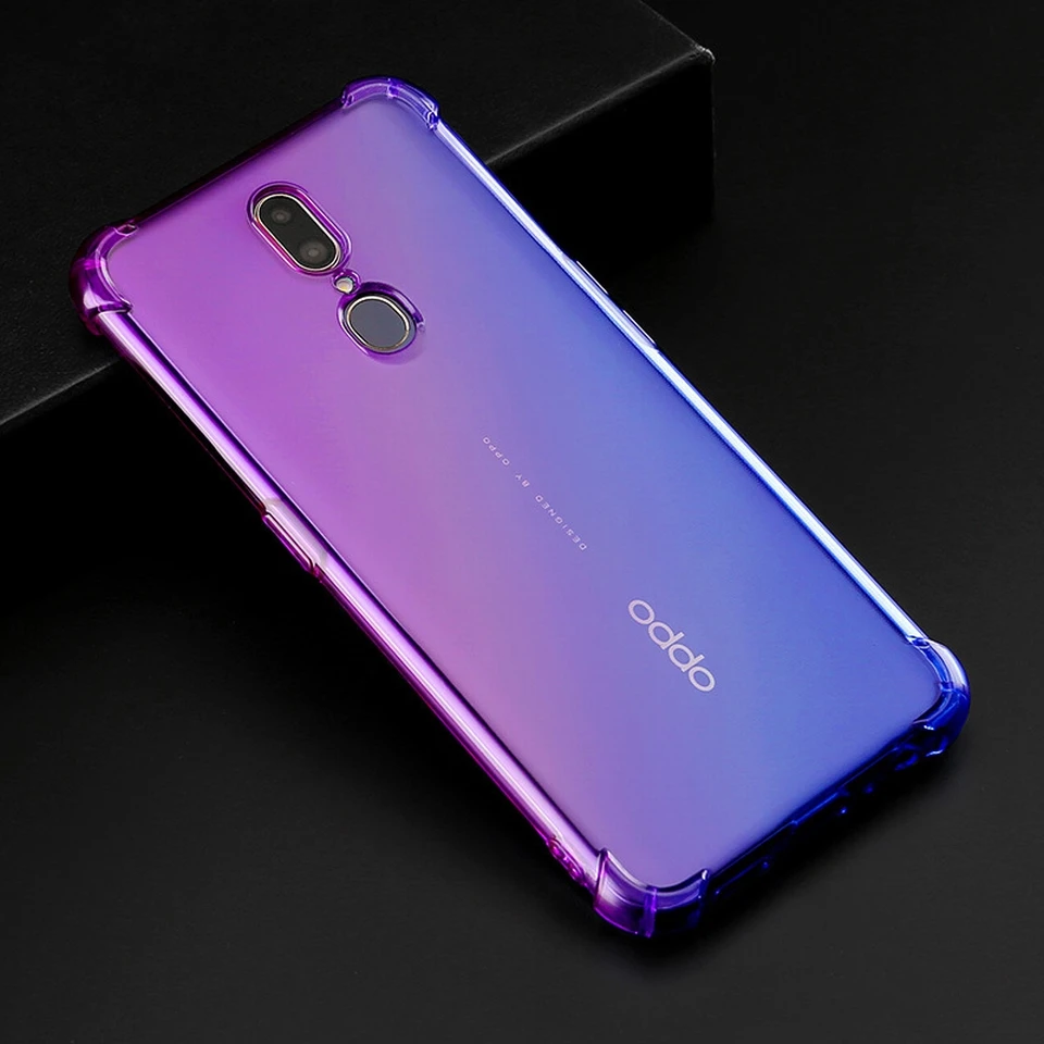 Постепенное изменение цвета чехол для OPPO F5 F7 F9 Pro F11 задняя крышка на для OPPO A9 A7 AX7 A5S Прозрачный чехол для OPPO A3S A3 крышка