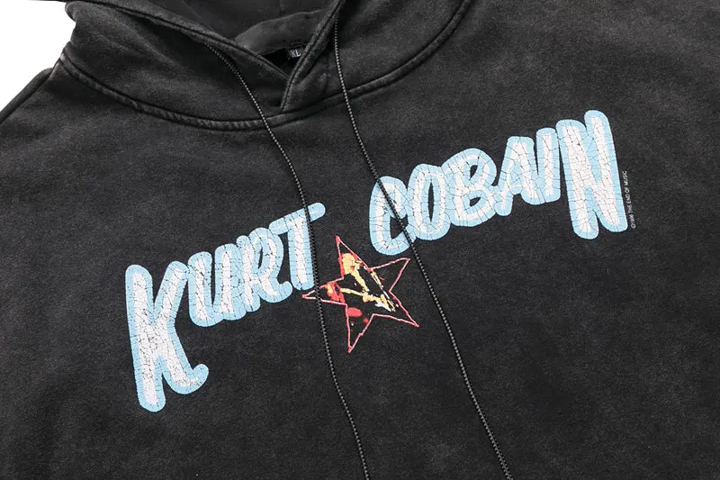 Plegie винтажные состаренные Kurt Cobain толстовки с капюшоном, худи уличная мужская хип хоп хипстер готический панк-рок Pullver Топы