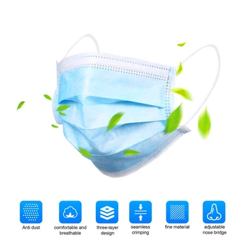 

50PCS Face-Mask Disposable Anti PM2.5 Anti Particle Face Cover Breathable Dustproof Mouth-Mask