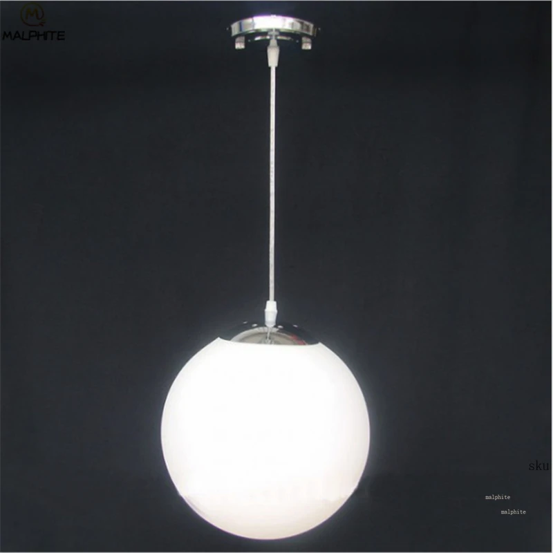  Modern white glass globe pendant light bedroom restaurant nordic lamp milk ball suspension Industri - 32895520074