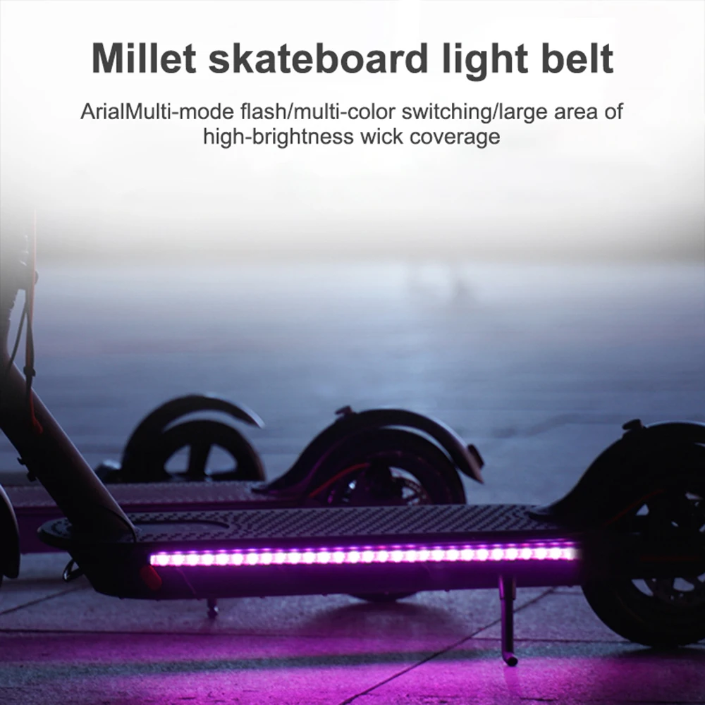 Skateboard Decorative Light for Xiaomi Mijia M365 Electric Scooter DIY Lamp Skateboard Universal Night Safety Foldable LED Strip