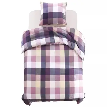 

Vidaxl PCs. Bedding Set purple plaid 140x200/60x70 cm
