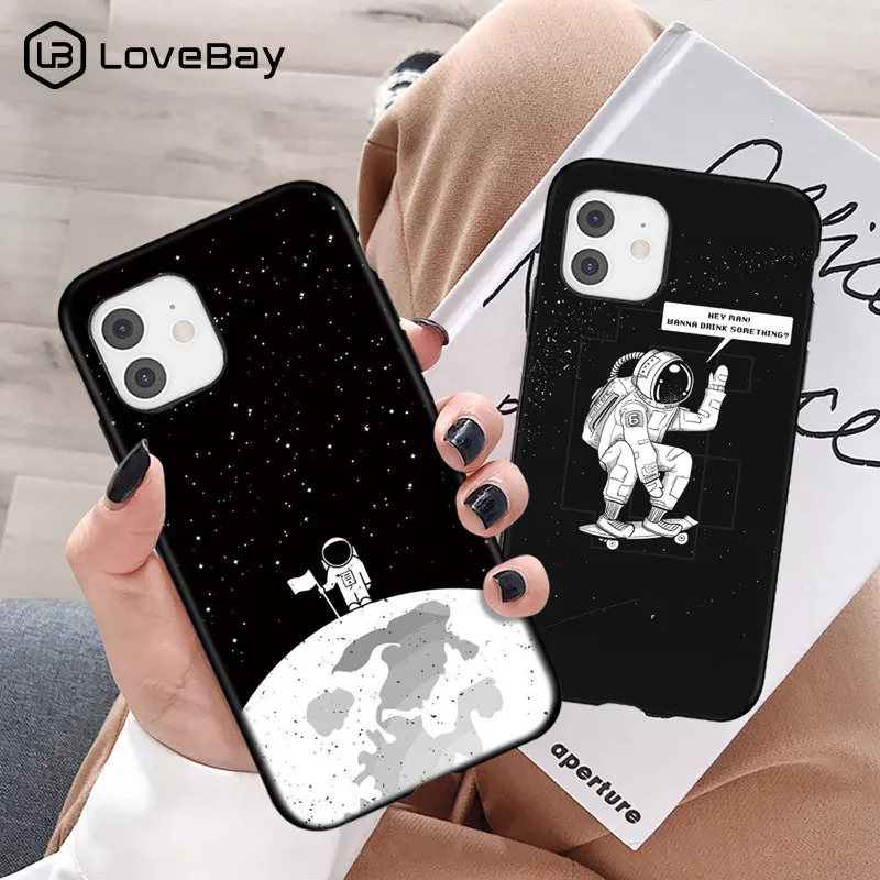 Космический силиконовый чехол для телефона с космонавтом iPhone 11 12 Pro SE 2020 8 7 6S Plus X XR