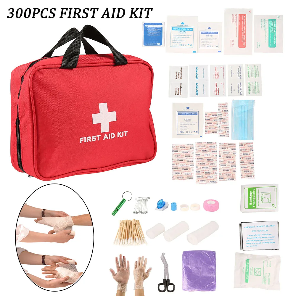 

234/300PCS Portable First Aid Medical Kit Travel Outdoor Camping Mini Medicine Storage Bag Camping Emergency Survival Bag