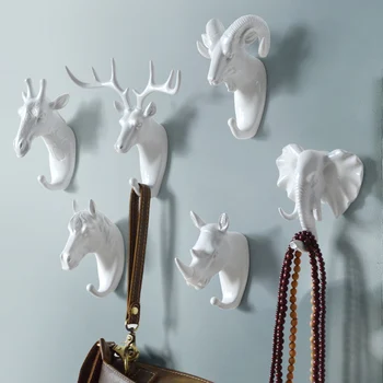

Creative Key Wall Hook Minimalist Animal Hanger Keys Hanging Hook Holder Home Strong Seamless Sticking Decorative Deer Head Hook