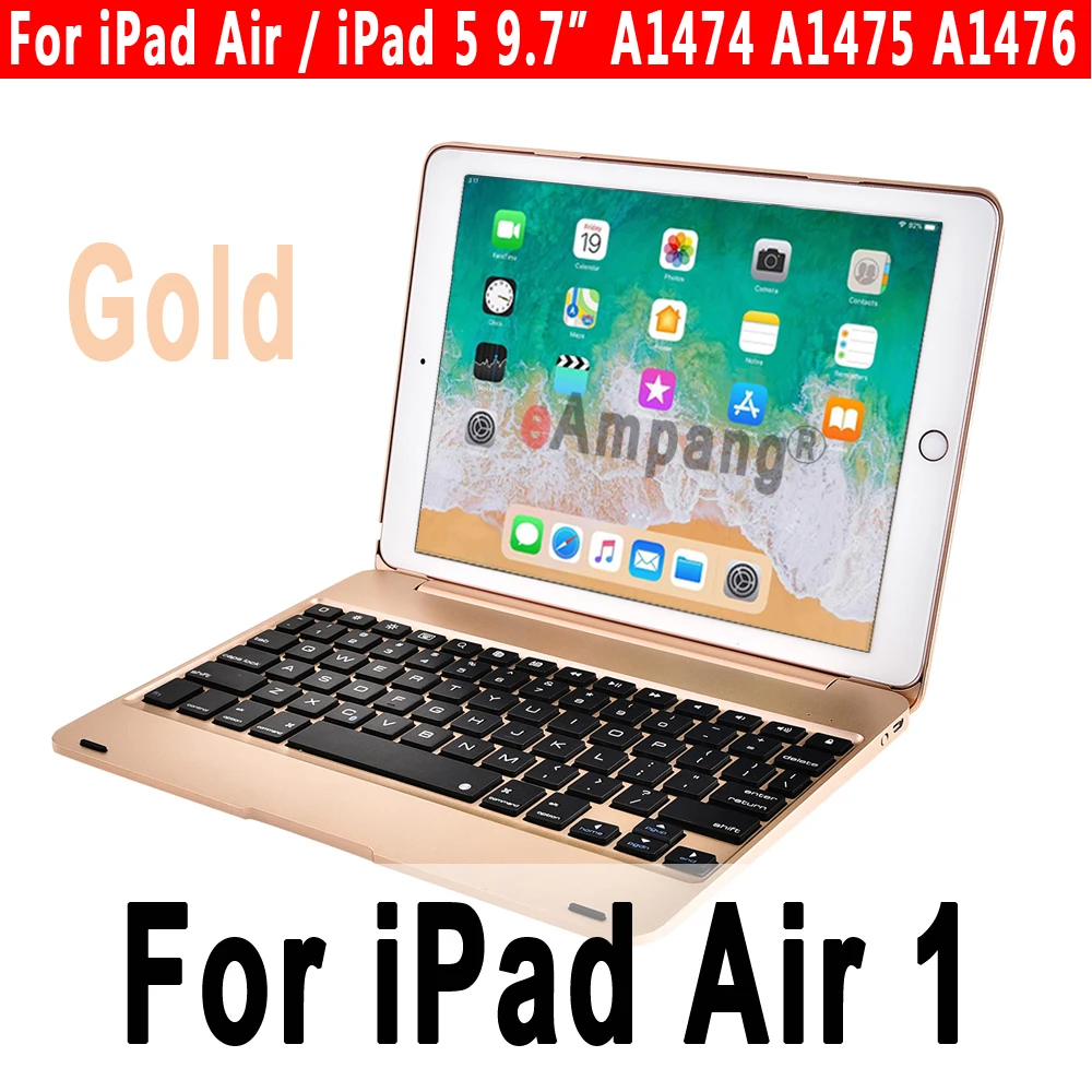 Smart Keyboard чехол для Apple iPad 9,7 5th 6th поколение воздушных 1 2 Air1 Air2 Pro 9,7 A1893 A1954 A1822 A1823+ Защитная пленка+ ручка - Цвет: Gold for Air 1