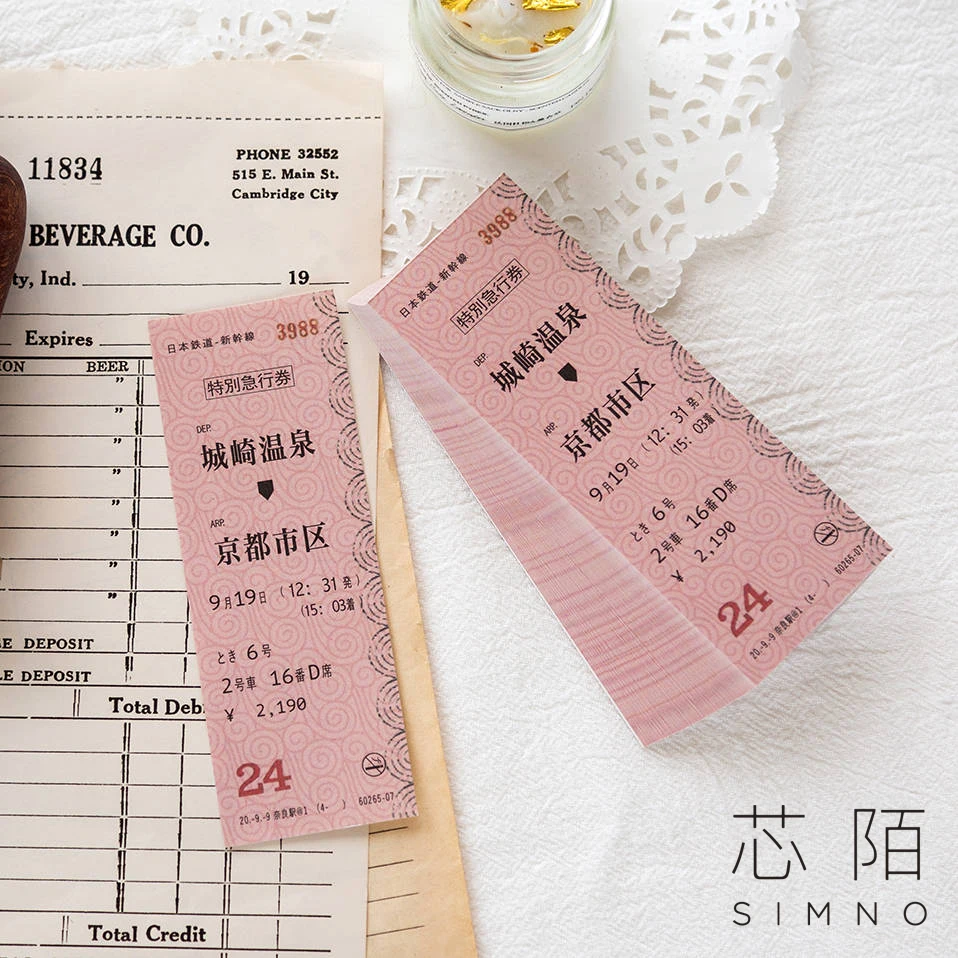Ретро чековый билет японский Блокнот заглушки бумаги для заметок на клейкой основе для заметок записка заметка Бумага в винтажном стиле Билл слова наклейки с фразами канцелярских товаров