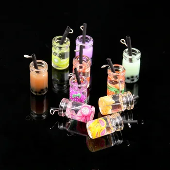 

Pendant Charms 3D Transparent Glass Sweet Candy Drink Bottle Resin Pendants Earring For Jewelry Making DIY Necklace Accessories