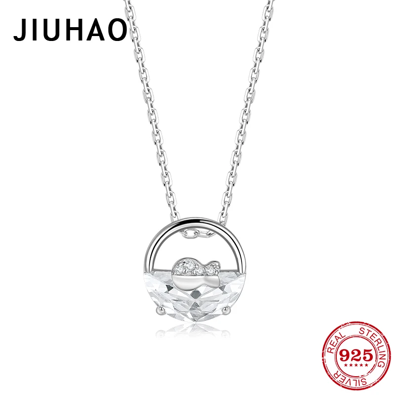 

Authentic 100% 925 Sterling Silver Artistic charm sparkling Clear CZ Necklaces Pendants Women Silver Jewelry Gift