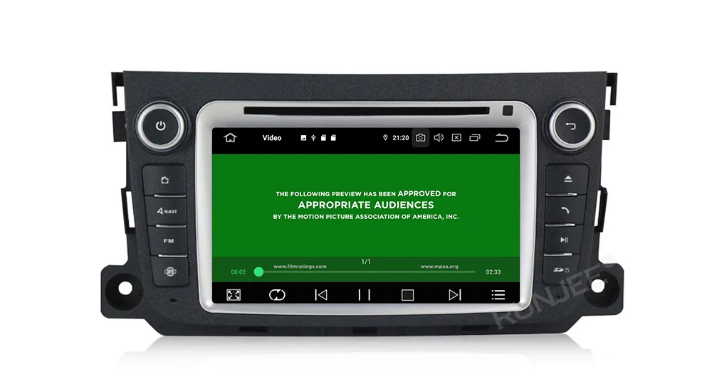 Best RUNJEE Android 9 4+64G IPS DSP Car DVD multimedia player For Mercedes Benz Smart Fortwo 2011-2014 dvd video output DAB 7