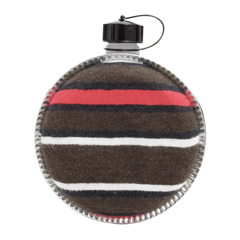 

2L Felt Large Capacity Heat Insulation Camping Kettle Striped Outdoor Hiking Adjustable Strap Canteen Travel Portable