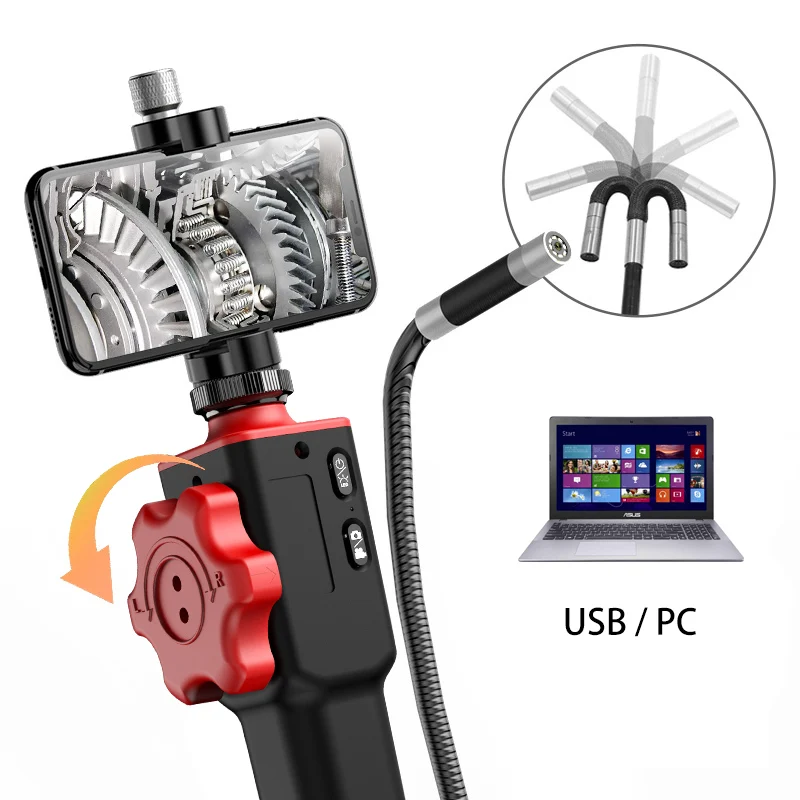 Multifunctional Steering Endoscope USB Articulating Borescope Photo Taking & Video Recording Pipe Camera With 1m Snakelike Tube cctv camera for house Surveillance Items