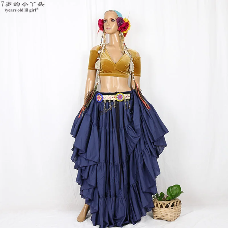 Tap Dance Velvet Fat Chance Tribal Choli  Costume Short Drop Sleeve Top CJJ01