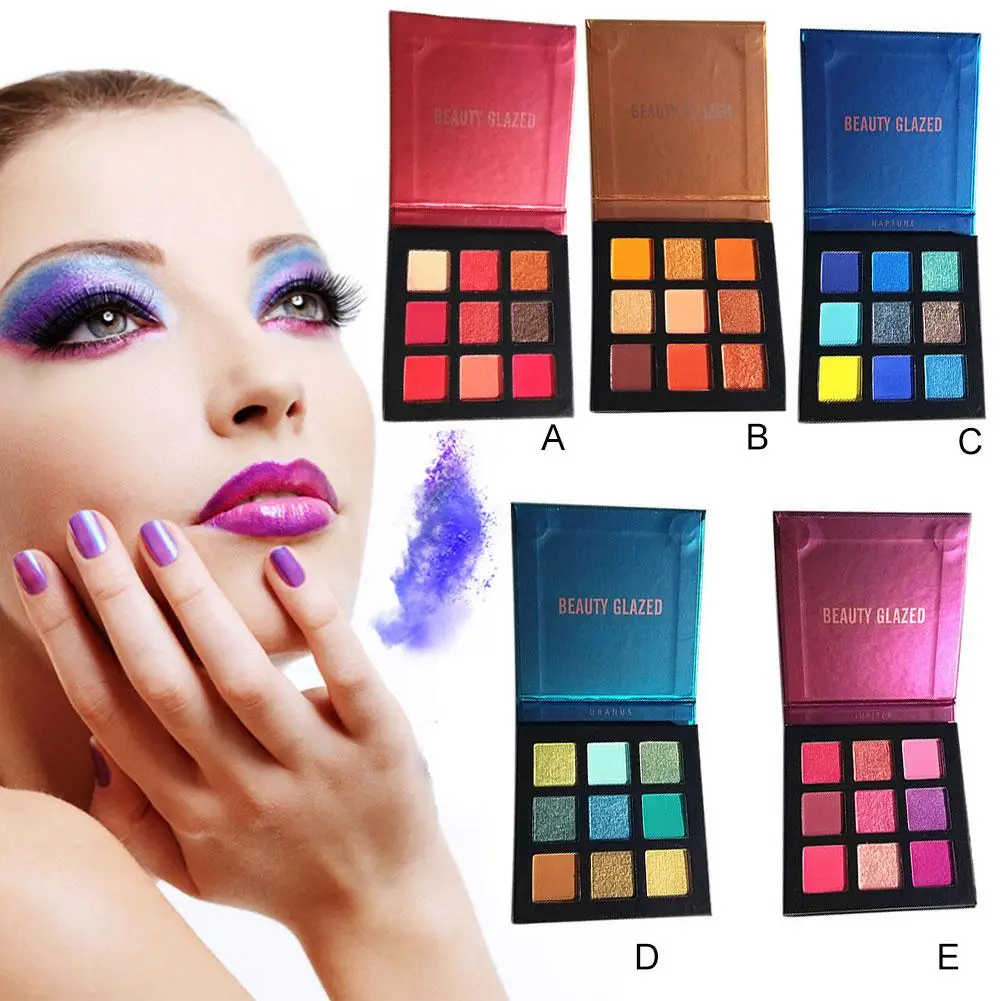 

Beauty Glazed Makeup Eyeshadow Pallete Makeup Brushes 9 ColorSs Shimmer Pigmented Eye Shadow Palette Make Up Palette Maquillage