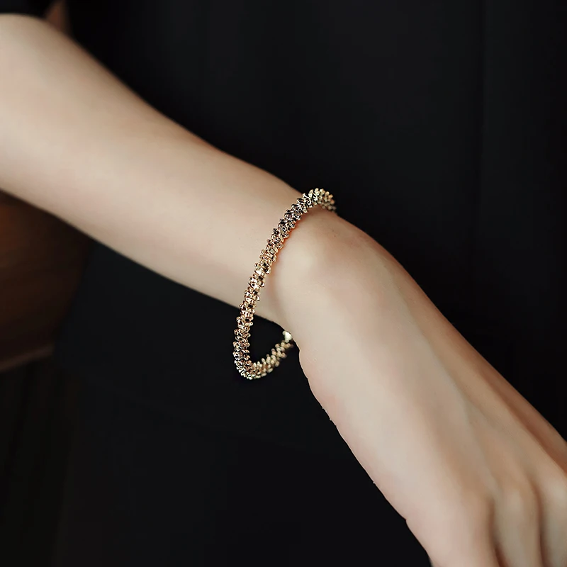 Classic Simple Copper Alloy Gold Jewelry Bracelets Korean Fashion