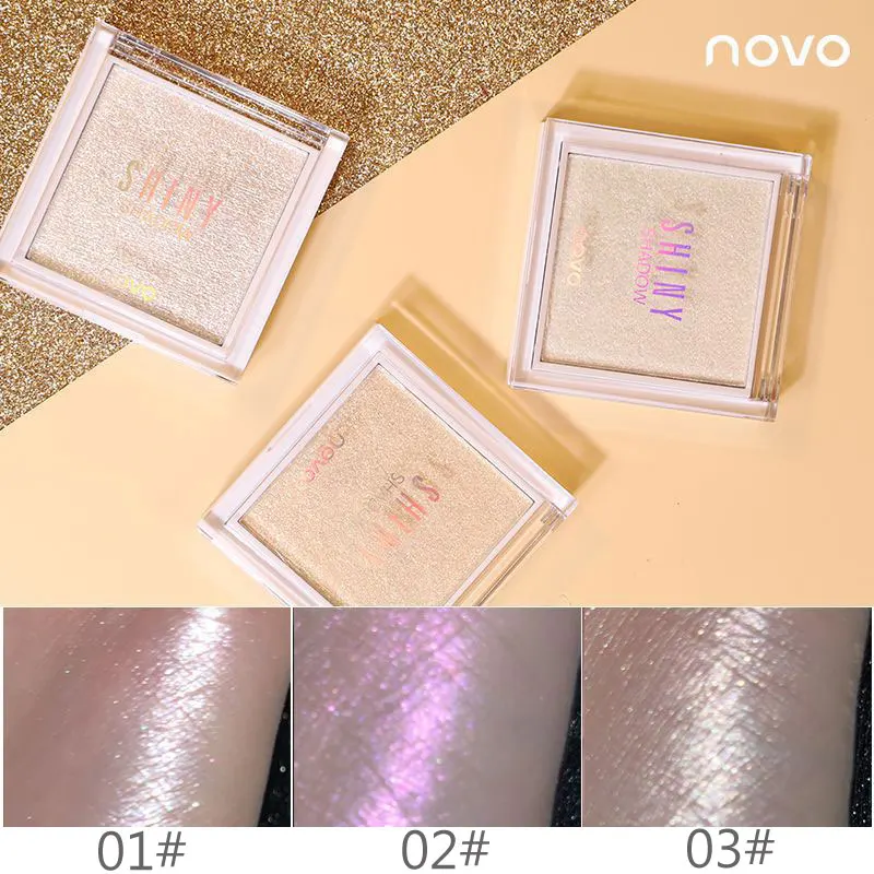 

NOVO Brand Shimmer Hightlighter Silver Purple Gold Makeup Shine Faces and social bodies can be used to brighten skin tone