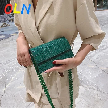 

OLN Crocodile Pattern PU Leather Crossbody Bags For Women 2020 Chain Female Shoulder Handbags Mini Purses Travel Cross Body Bag