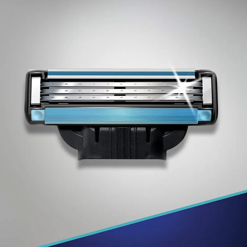 4PCS Original Gillette Mach 3 Blade Men Shaving Cassettes Shaving Mak3 Shaving Cartridge Mach3 Replaceable Razor 4