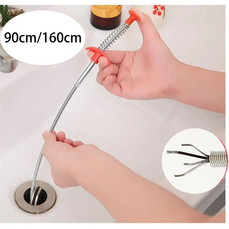 Herramienta de dragado de tuberías, escurridor de tuberías con resorte de serpiente de 90cm, desbloqueador de dragado, herramienta de obstrucción para fregadero de cocina, limpieza de alcantarillado, gancho, herramienta para fregadero