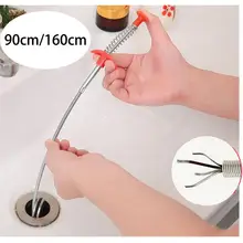 Outil de dragage de tuyau à ressort serpent de vidange 90cm, outil de dragage débloqueur de Drain pour évier de cuisine crochet de nettoyage des égouts outil d'évier