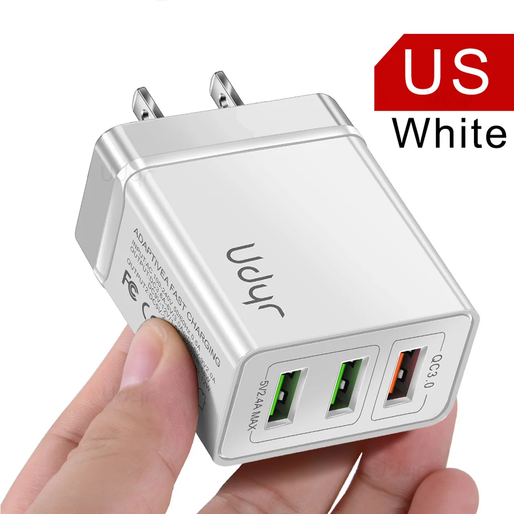 US White Быстрая зарядка 3,0 USB зарядное устройство 30 Вт QC3.0 Supercharge Быстрая зарядка мульти разъем зарядное устройство для мобильного телефона для iPhone 7 11 samsung Xiaomi - Тип штекера: US White