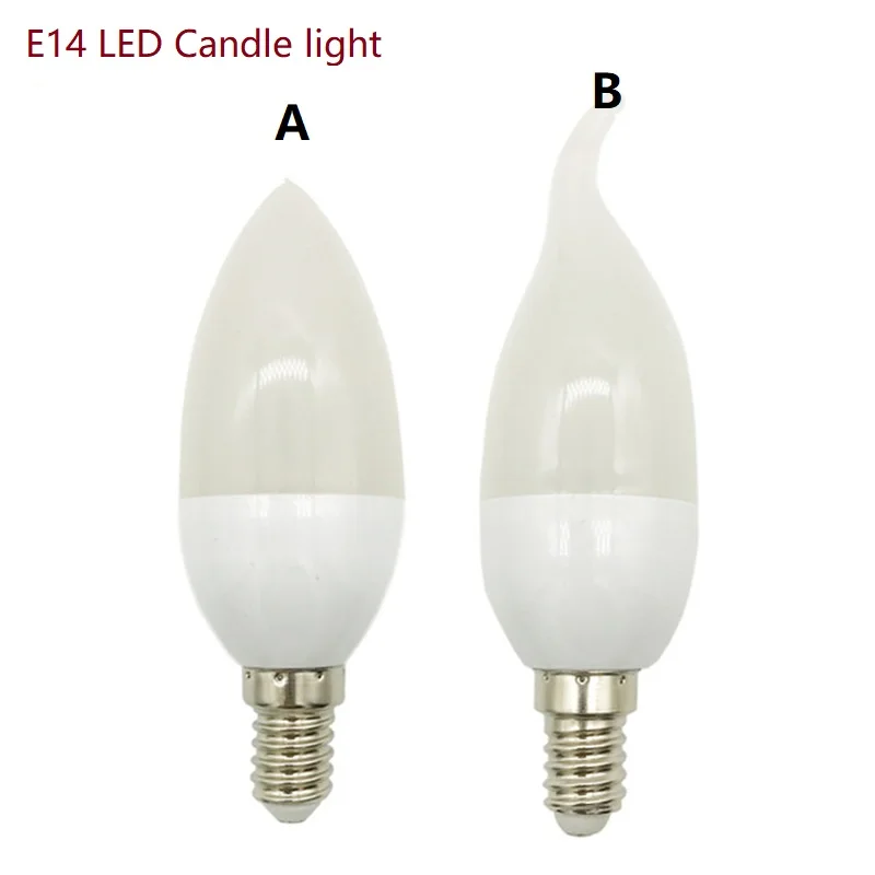 

E14 LED Candle bulb 220V led light chandelier lamp Candle Bulbs 5W 7W Lamps Decoration Light Warm/Cool White Energy Saving light