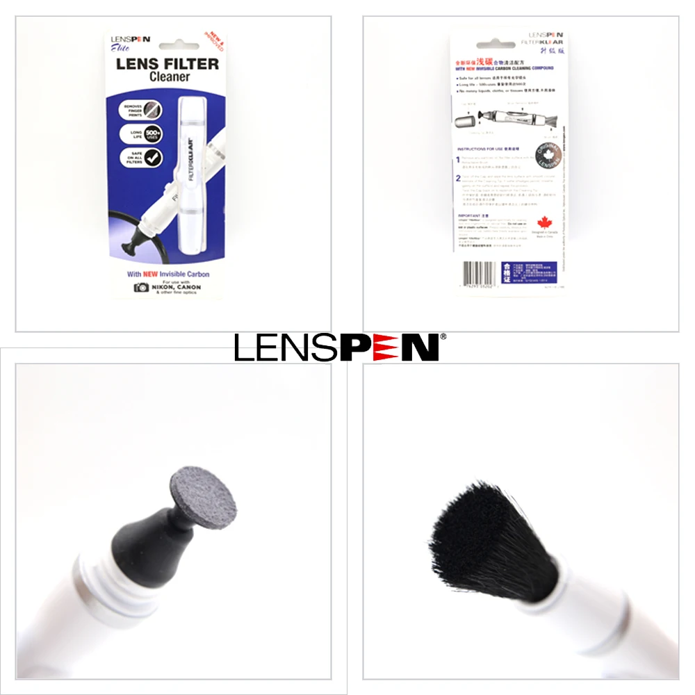 Оригинальная ручка для чистки линз Lenspen невидимый пылеочиститель из углеродного