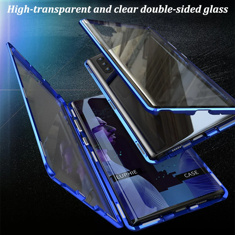 Magnetic Metal Double Glass Case For Huawei P30 Lite Cases Huawei P40 Pro P20 Mate 20 30 Nova 5T 3i 7 SE Y9 Prime 2019 Covers