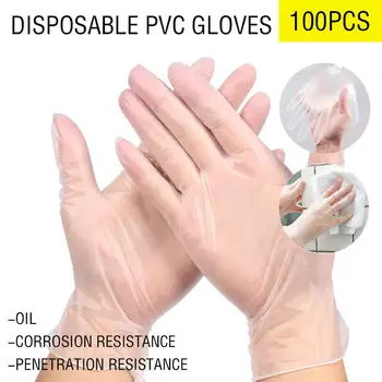 

100 Pcs / Box PVC Disposable Gloves Thickened Micro Elastic Labor Dustproof Gloves